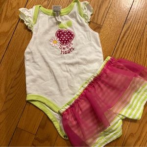 Sweetheart Outfit with Ruffled Skort